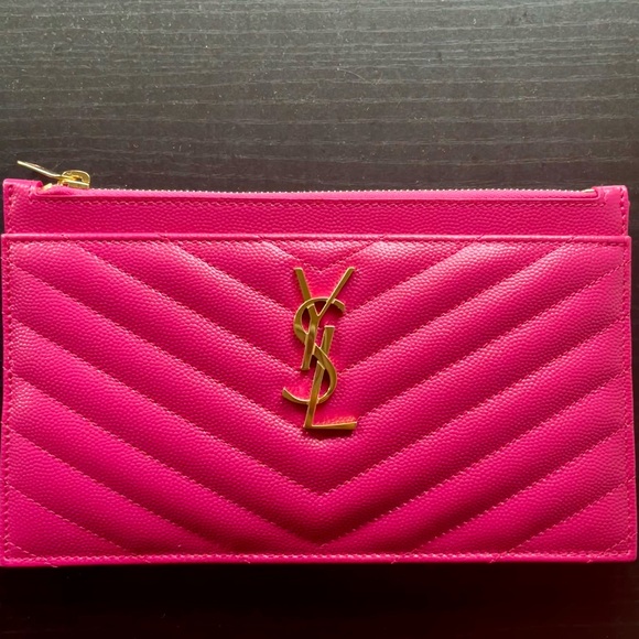 Brand new with tags YSL hot pink wallet - Picture 1 of 7